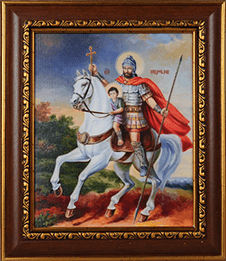 Icon "Military leader Saint Sarkis and Saint Martiros", 21 x 18