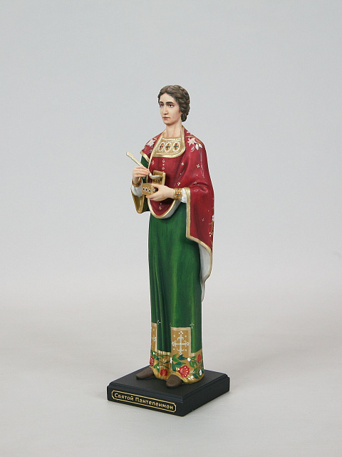 Figurine of Saint Panteleimon, Color, Hand-painted