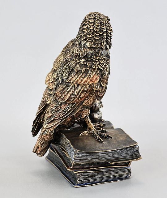 Statuette Owl - jewelry box (Vernissage color)