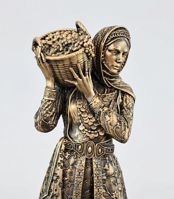 Figurine of Girl with Grapes Basket