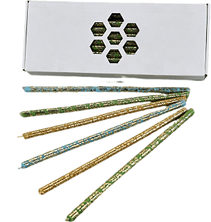 Set of colored candles in a box (assorted)