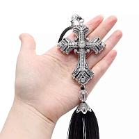 Car pendant blooming cross with fringe