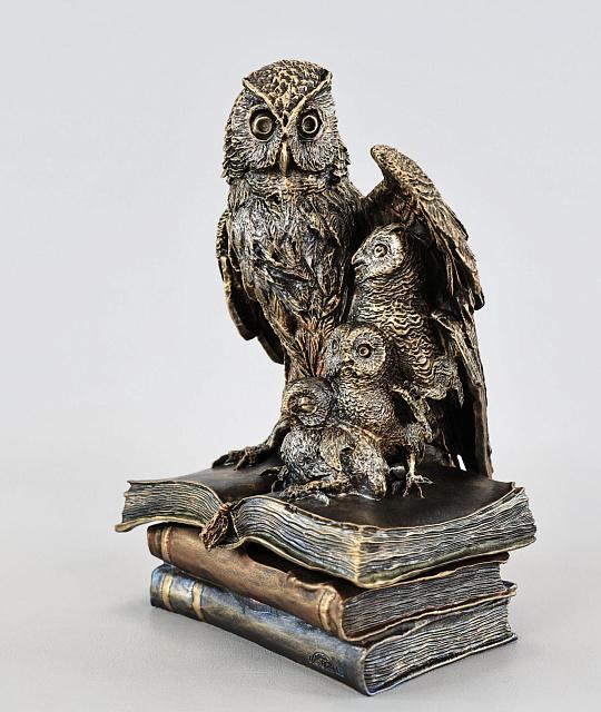Statuette Owl - jewelry box (Vernissage color)