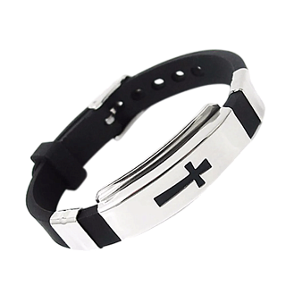 Bracelets with a cross on a silicone buckle