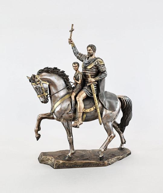 Figurine of Saint Sarkis with Son Martiros on Horse (Vernissage Color)