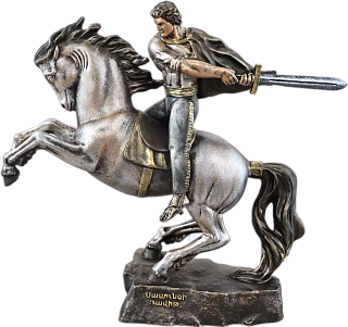 Statuette David of Sasun on horseback (Vernissage color)