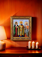 Icon "Saints Gayane, Gregory the Illuminator, Ripsime" 22х18