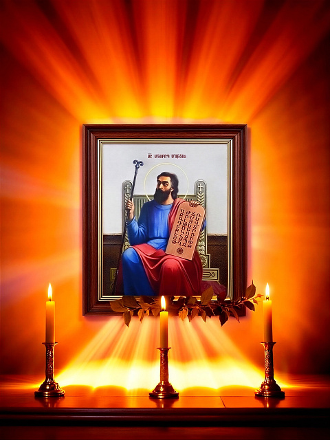 Icon canvas "Saint Mesrop Mashtots", 22 x 18