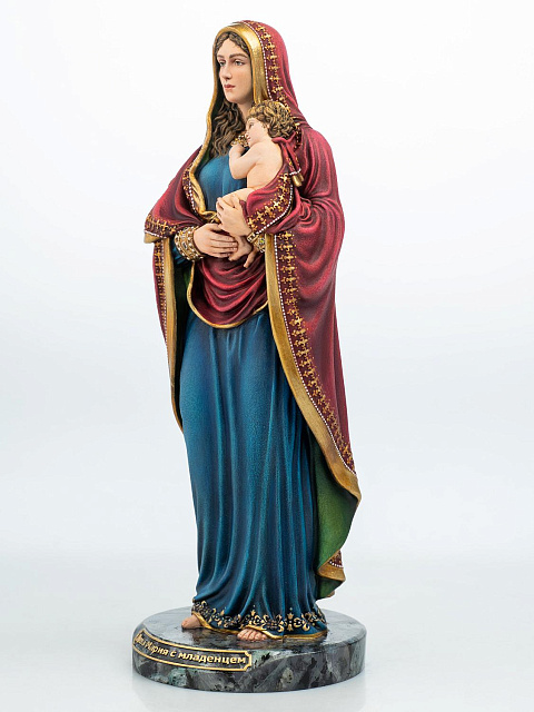 Statue of the Holy Virgin Mary with Child (hand-painted)