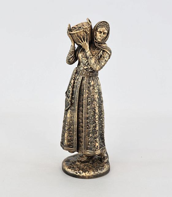 Figurine of Girl with Grapes Basket