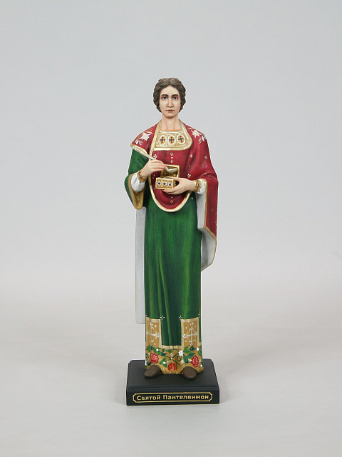 Figurine of Saint Panteleimon, Color, Hand-painted