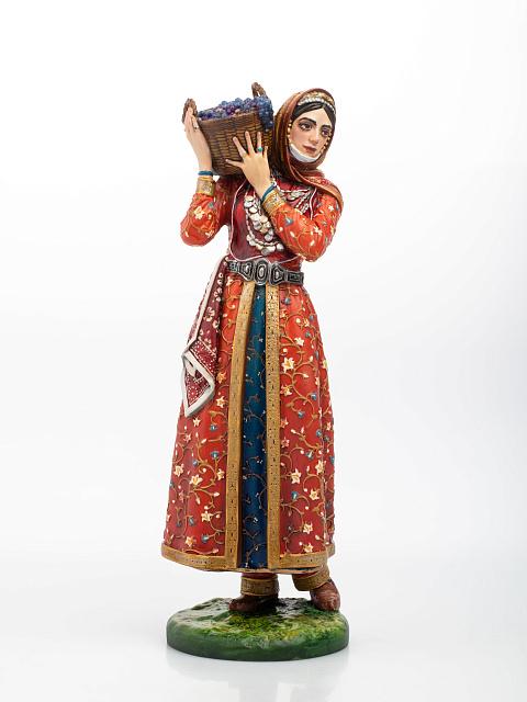 Statue of a Girl with a Basket of Grapes (hand-painted)