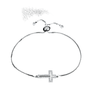 Metal bracelet with a cross