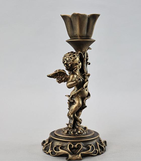 Candle holder with little angel (left)