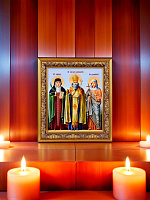 Icon "Saints Gayane, Gregory the Illuminator, Ripsime" 22х18