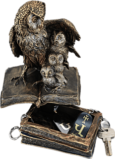 Statuette Owl - jewelry box (Vernissage color)