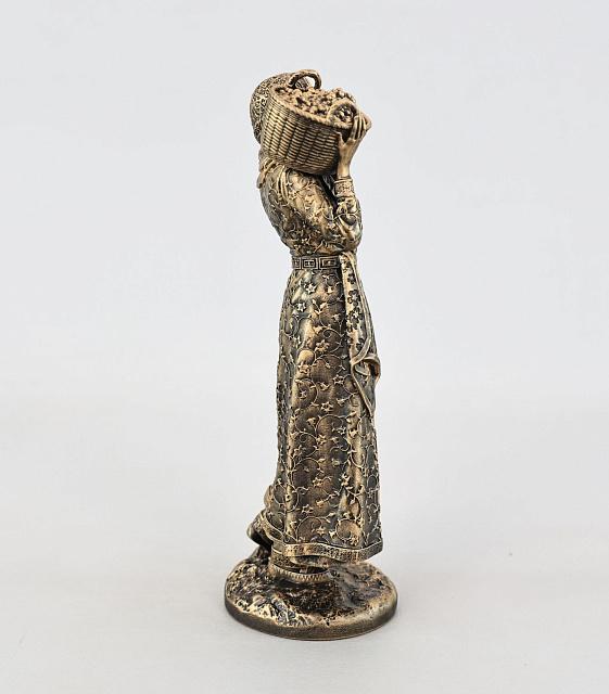 Figurine of Girl with Grapes Basket