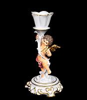 Candle holder with little angel (hand-painted/right)
