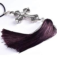 Car pendant blooming cross with fringe