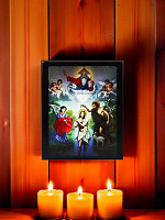 Icon "The Baptism of Jesus Christ" on a wooden base