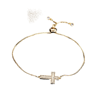 Metal bracelet with a cross