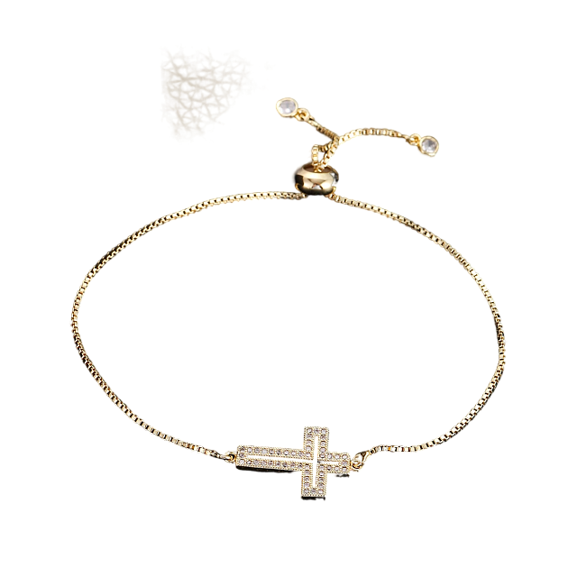Metal bracelet with a cross