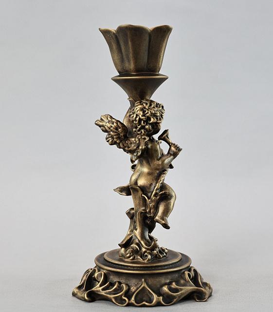 Candle holder with little angel (left)