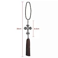 Car pendant blooming cross with fringe