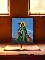 Icon "Saint Ripsime" on a wooden base