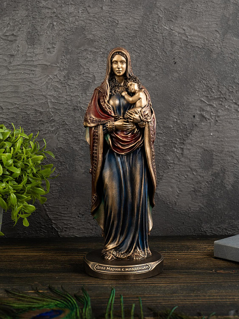 Statue of the Virgin Mary with Child (cold bronze)