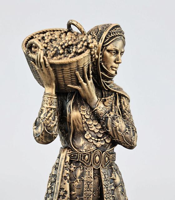 Figurine of Girl with Grapes Basket