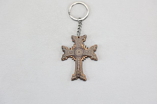 Keychain Cross with the symbol of eternity