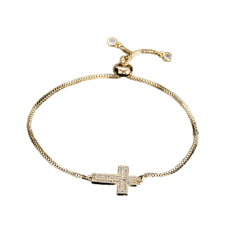 Metal bracelet with a cross