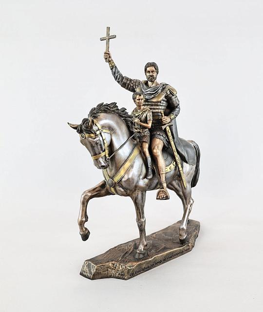 Figurine of Saint Sarkis with Son Martiros on Horse (Vernissage Color)