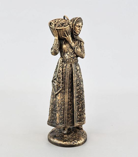 Figurine of Girl with Grapes Basket
