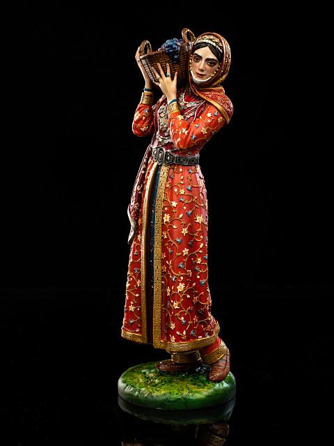 Statue of a Girl with a Basket of Grapes (hand-painted)