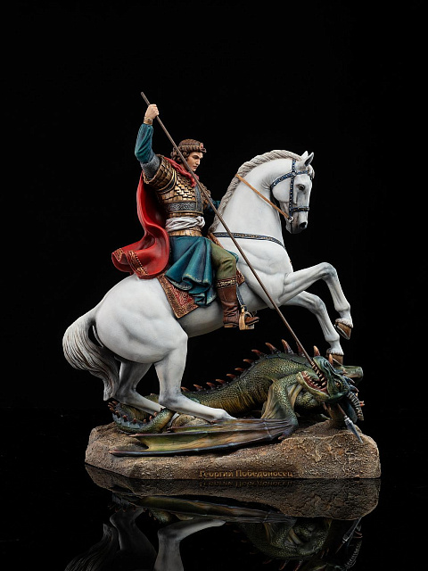 Statuette of Saint George the Victorious (hand-painted)