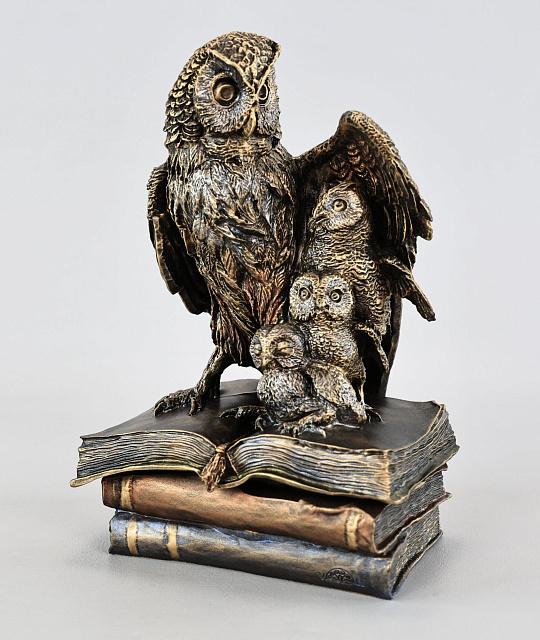 Statuette Owl - jewelry box (Vernissage color)