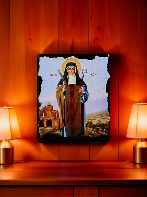 Icon "Saint Gayane" on a wooden base