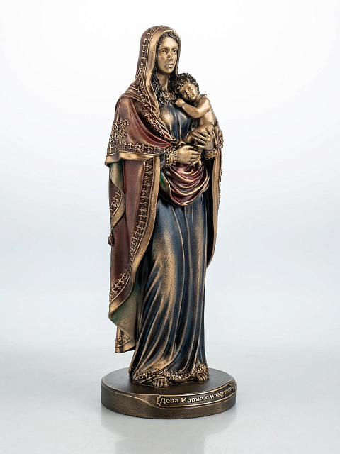 Statue of the Virgin Mary with Child (cold bronze)