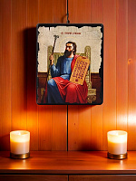 Icon "Saint Mesrop Mashtots" on a wooden base