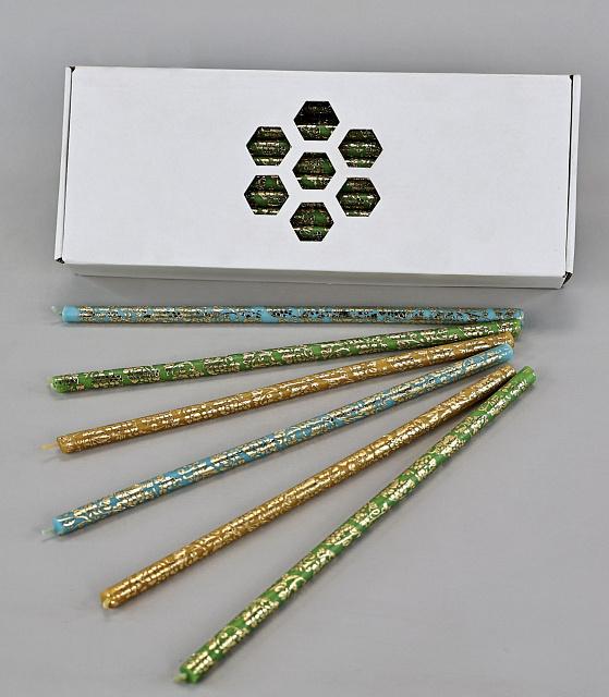 Set of colored candles in a box (assorted)