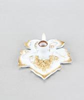 Candlestick "Leaf" white patina