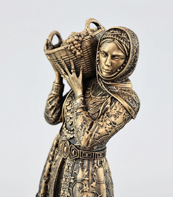 Figurine of Girl with Grapes Basket