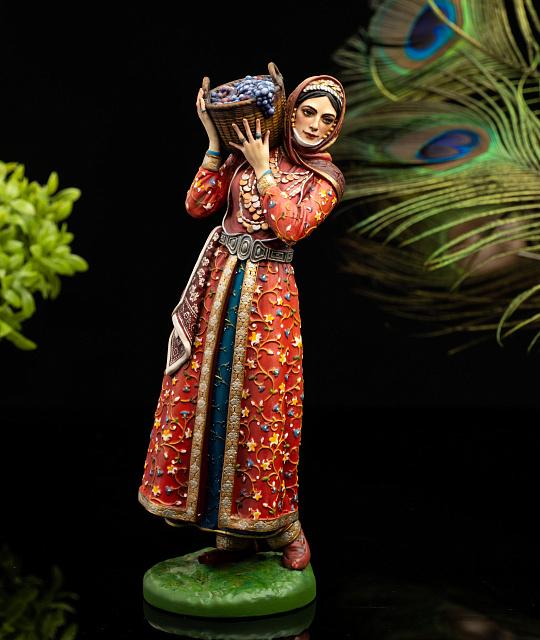 Statue of a Girl with a Basket of Grapes (hand-painted)