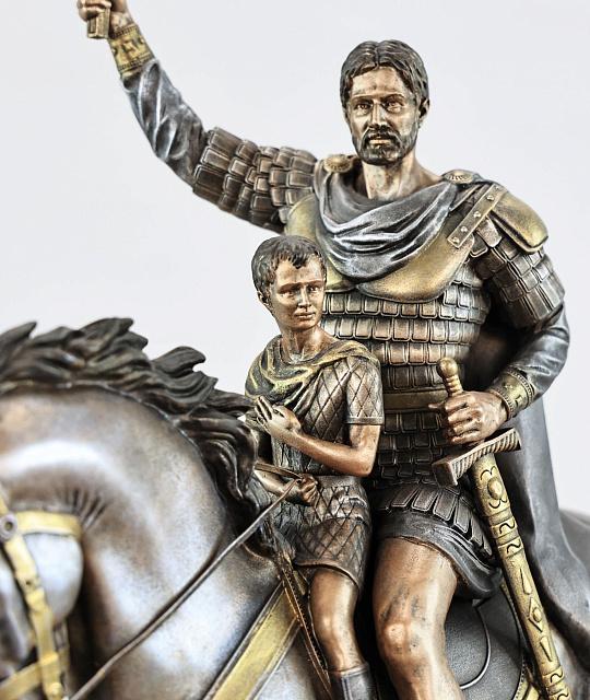Figurine of Saint Sarkis with Son Martiros on Horse (Vernissage Color)