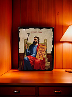 Icon "Saint Mesrop Mashtots" on a wooden base