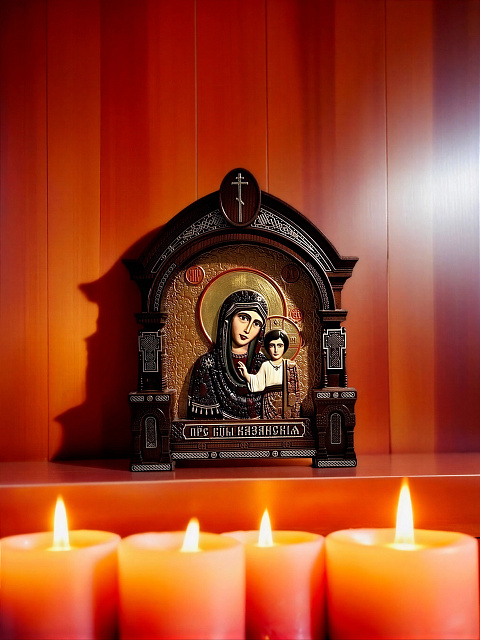 Icon of the Kazan Mother of God (hand-painted)