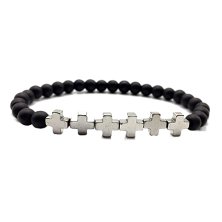 Hematite bracelet with crosses