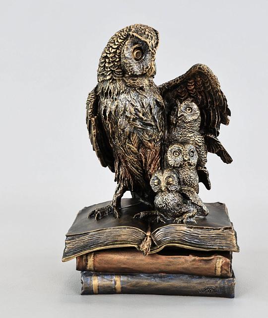 Statuette Owl - jewelry box (Vernissage color)